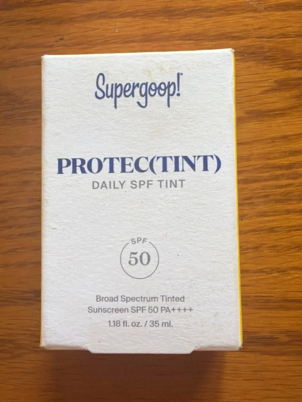 Supergoop! Protect(Tint) Daily SPF 50 - White Box with Yellow Accent